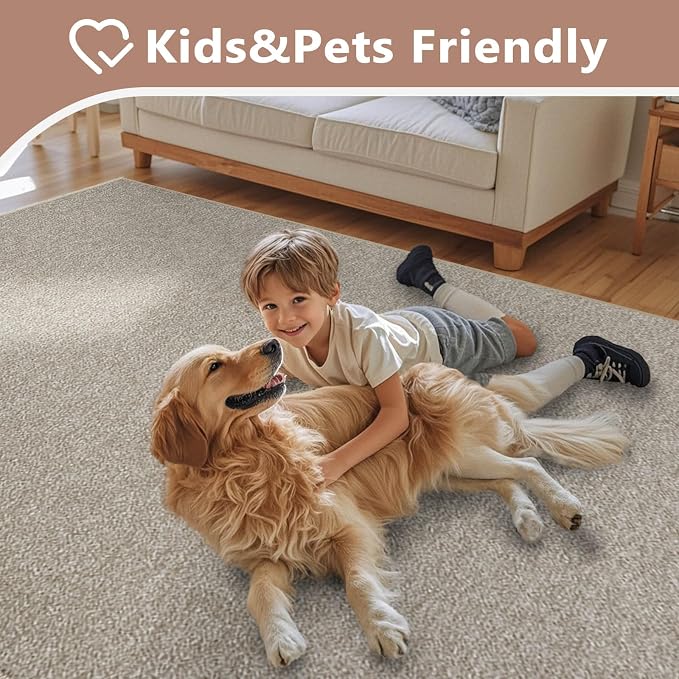 FinRèc 4x6 Washable Area Rugs for Bedroom Living Room, Low Pile Thin Rug Solid - Image 7