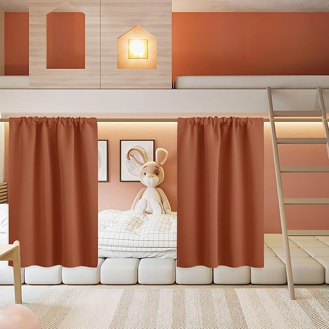 RYB HOME Basement Bathroom Kitchen Cafe Blackout Privacy Curtains, Short by RYBHOME