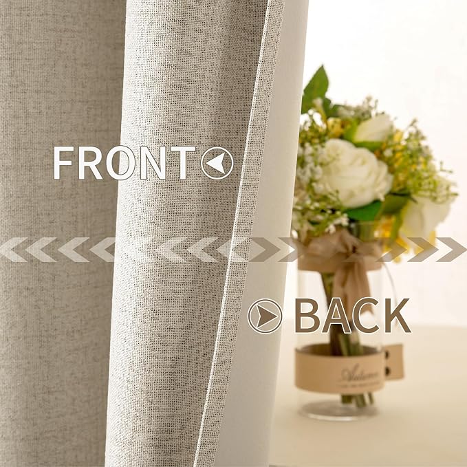 MIULEE 100% Blackout Linen Curtains - Image 6