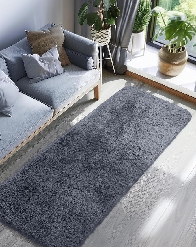 Ophanie Runner Rug for Hallway, 2x6 Upgrade Non-Slip Fluffy Soft Bedside Rugs - Image 2