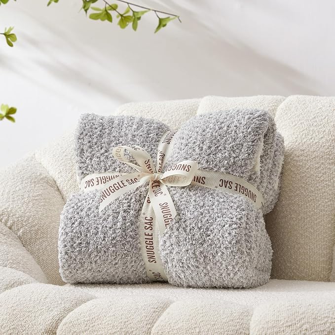 Snuggle Sac Buttery Grey Throw Blanket - Image 2