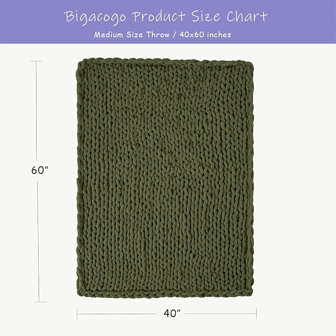Bigacogo Chunky Knit Throw Blanket - Image 2