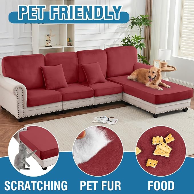 Couch Cover Velvet Chaise Cushion Cover - Image 6