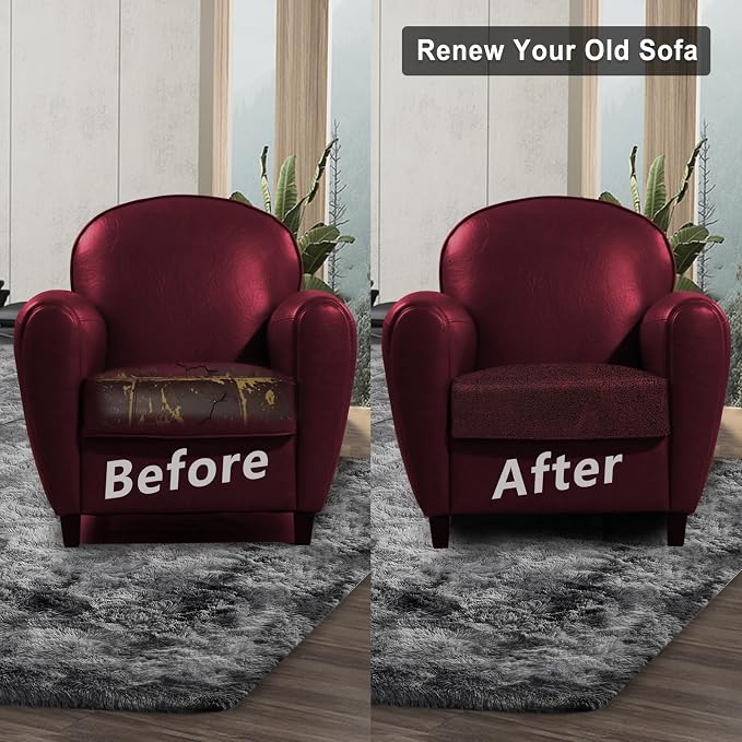 Leather Look Couch Cushion Covers Sofa Seat Slipcovers Sets Couches Furniture - Image 7