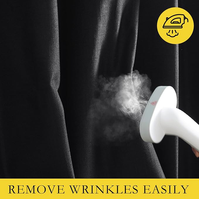 NICETOWN Vintage Open Linen Weave Flax Thermal Black Curtains - Image 7