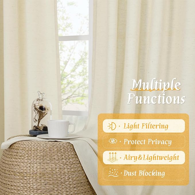 LAMIT Linen Curtains 72 inches Long - Image 9