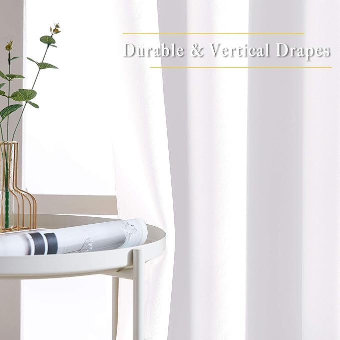 NICETOWN Long White Curtains for Patio - Image 4