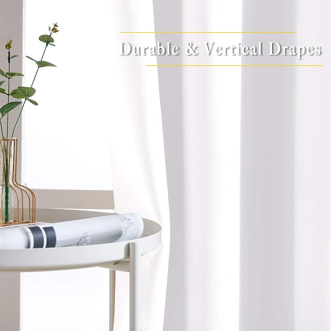 NICETOWN Long White Curtains for Patio - Image 5