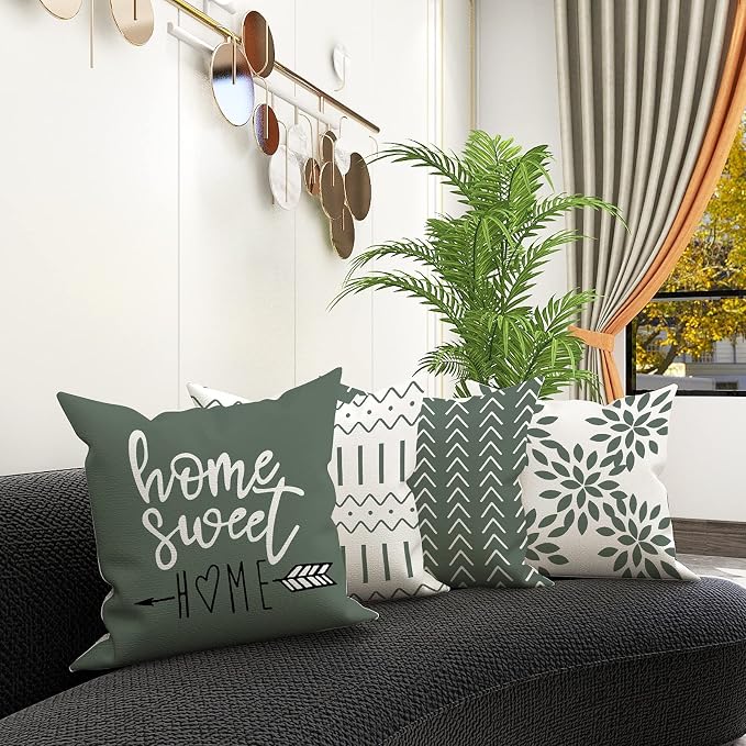 YCOLL Pillow Covers 18x18 Set of 4, Modern Sofa Throw Pillow Cover, Decorative - Image 2