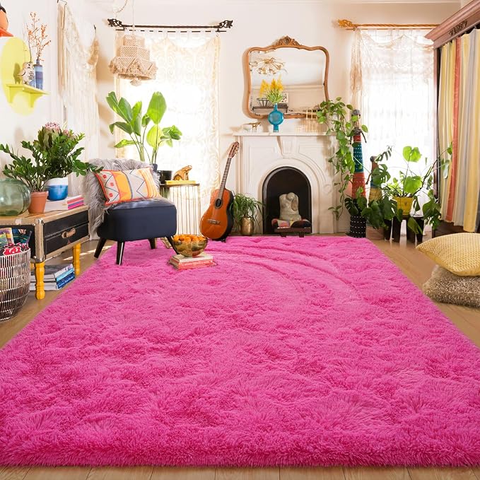 Amearea Shag Fluffy Area Rug for Bedroom Girls Living Room, Extra Soft and - Image 4