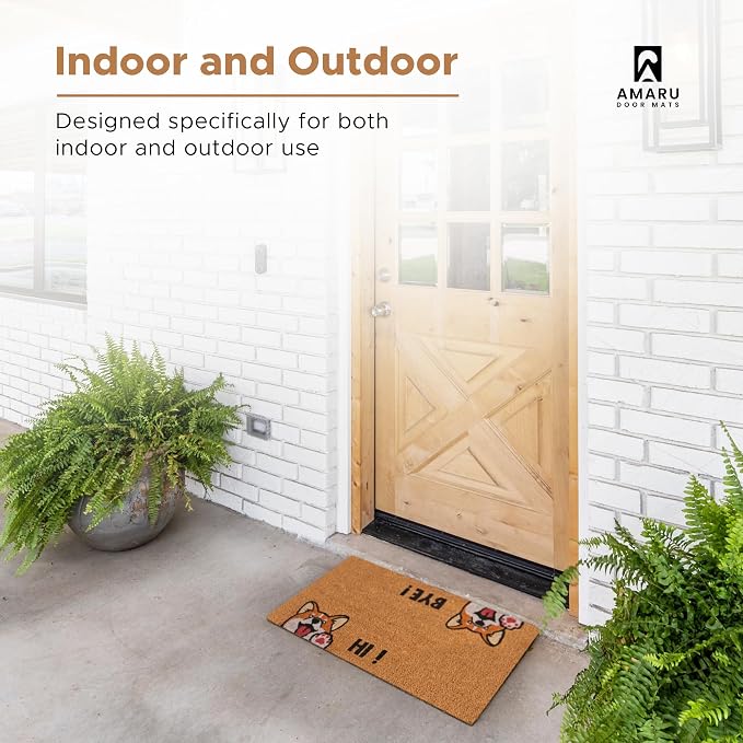 Hi-Bye Dog - 17"x29" - Coir Door Mat - Welcome Mats - Image 4