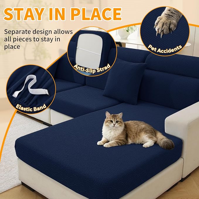 XINEAGE Couch Cushion Covers Seat Cushion Cover Thick Stretch Sofa Slipcovers 3 - Image 5