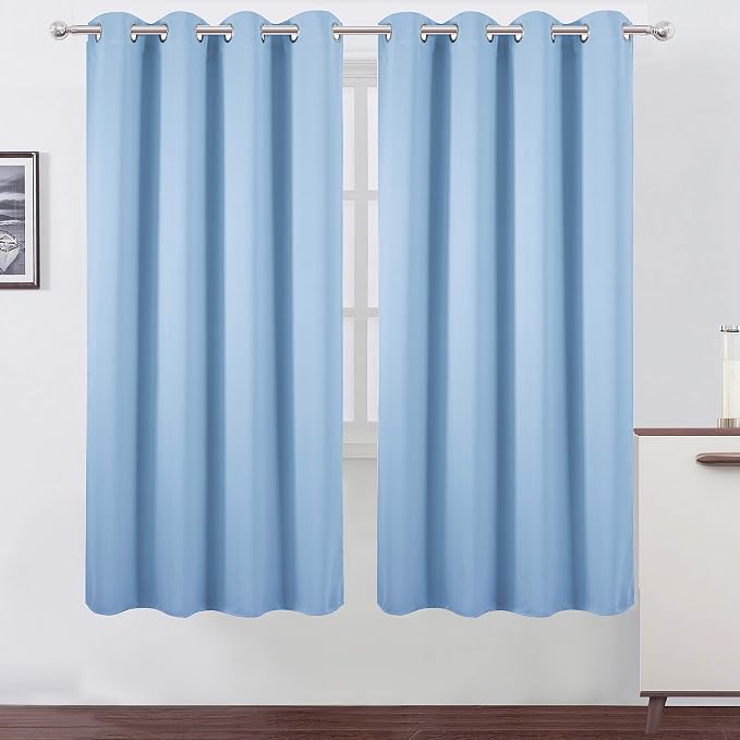 LEMOMO Sky Blue Thermal Blackout Curtains/52 x 72 Inch/Set of 2 Panels Room by Lemomo
