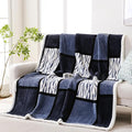 PU MEI Sherpa Blanket Fleece Throw Blanket Twin Plaid Thick Bed Blanket by HOME