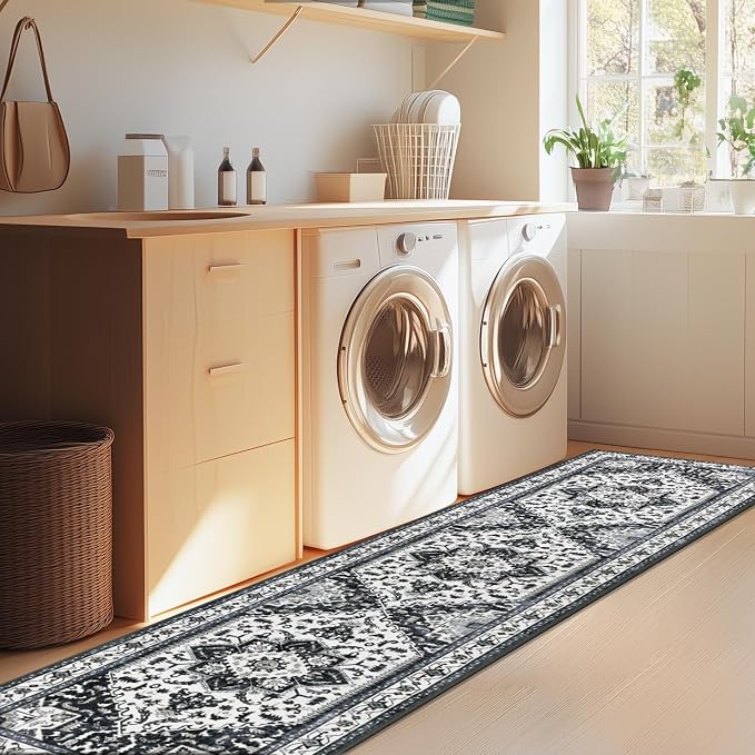 Yamaziot Washable Runner Rug, 2x8 Non-Slip Boho Vintage Hallway Rug Runner - Image 7