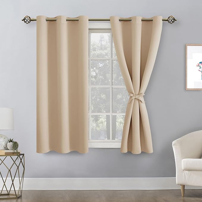 Short Blackout Curtains for Bedroom, 38 x 45 Inch, 2 Panels | Thermal Insulated - Image 8