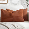 MIULEE Fall Rust Decorative Lumbar Throw Pillow Covers 14x24 Inch 2 Pack | Boho by MIULEE