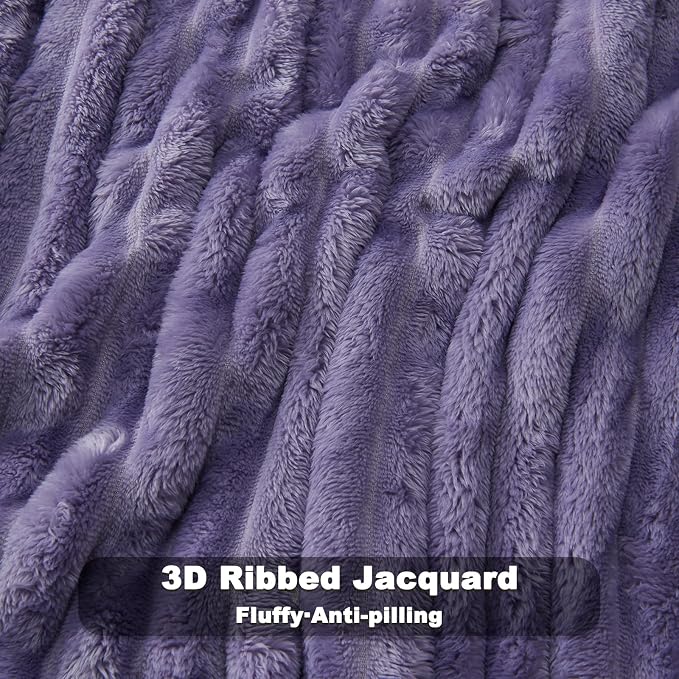 NEWCOSPLAY Fleece Ribbed Cozy Twin Blanket - Image 5