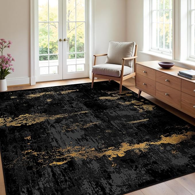Washable Area Rugs 4'x6' Non-Slip Modern Abstract Soft - Image 9