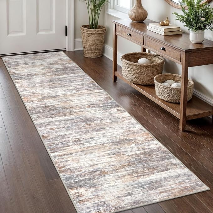 KOZYFLY Modern Abstract Hallway Runner Rug, 2x8 Kitchen Rugs Non-Slip Washable by KOZYFLY