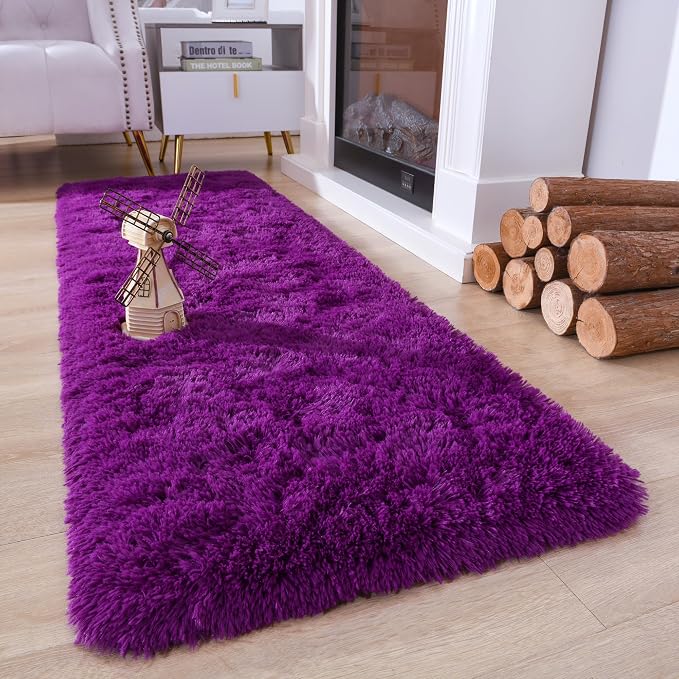 Chicrug Soft Runner Rugs for Bedroom Living Room Plush Fluffy Rug 2x6 Feet - Image 2