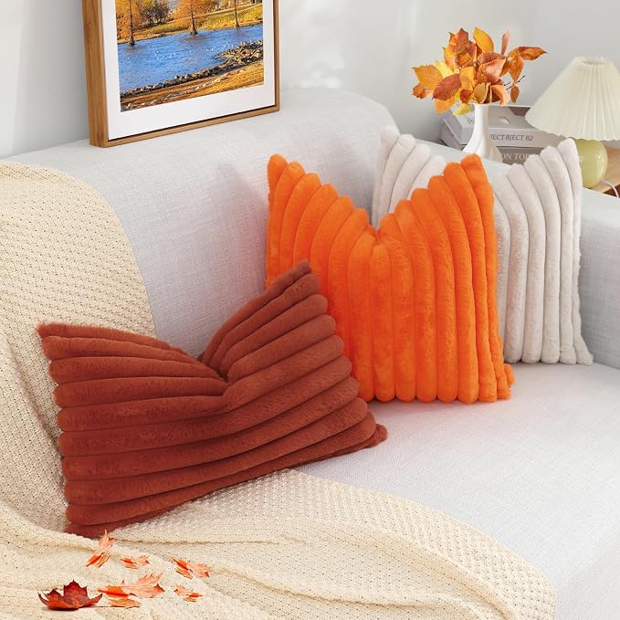 decorUhome Cozy Faux Fur Throw Pillow Covers 12x20 Set of 2 Decorative Soft - Image 7