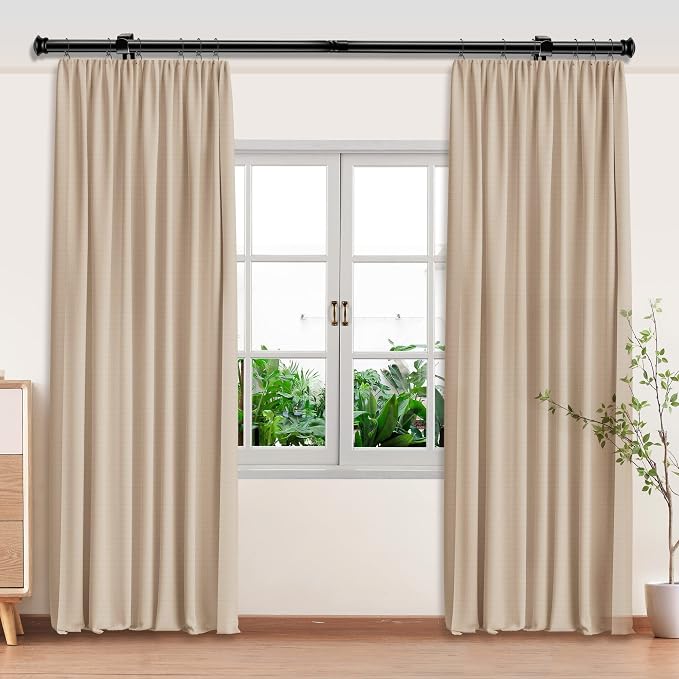 Small Curtain Rods for Windows 30" to 45" 5/8 Inch Standard Decorative Black - Image 8