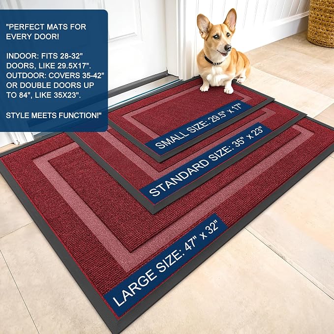 OLANLY Front Door Mat Indoor Outdoor Entrance, Waterproof All-Season, - Image 2