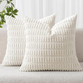 MIULEE Pack of 2 Corduroy Decorative Throw Pillow Covers 18x18 Inch Soft Boho by MIULEE