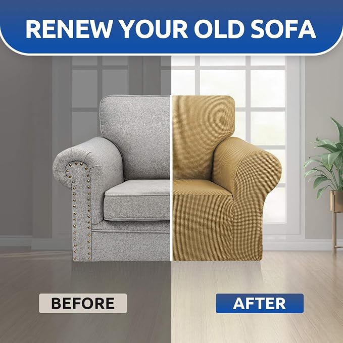 KEKUOU Stretch Single Sofa Slipcover 1 Piece Couch Sofa Cover Furniture - Image 7