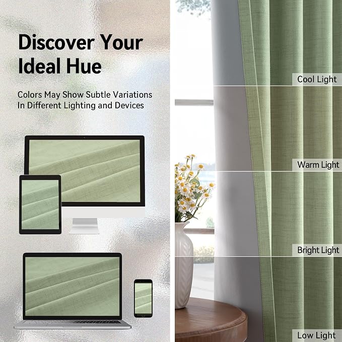 100% Blackout Shield Linen Blackout Curtains - Image 8