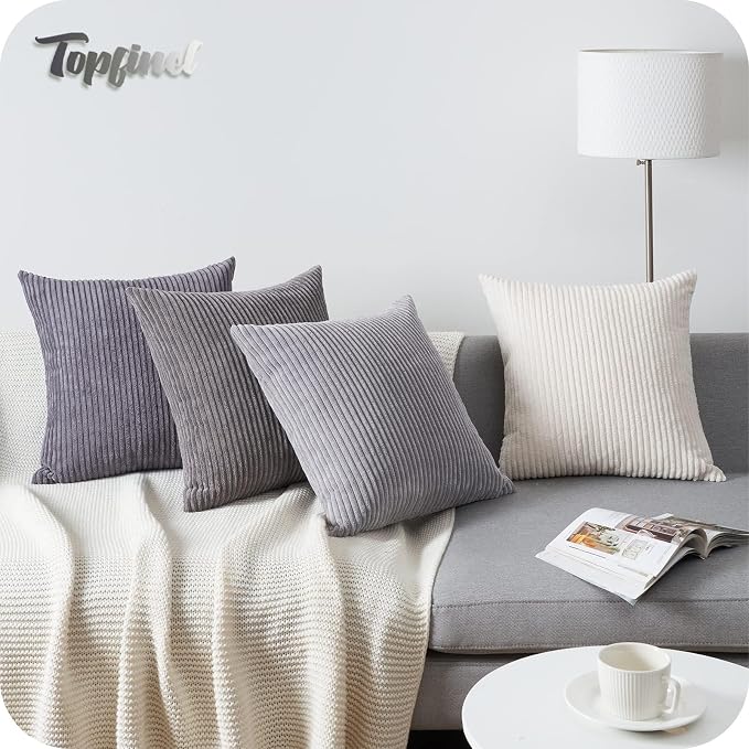 Topfinel 12x12 inch 4 Pack Decorative Throw Pillow Covers, Soft Velvet Modern - Image 8