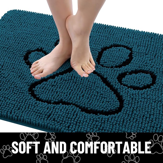 Smiry Dog Door Mat for Muddy Paws, Absorbent Dirt Trapper Non Slip Quick Dry - Image 3