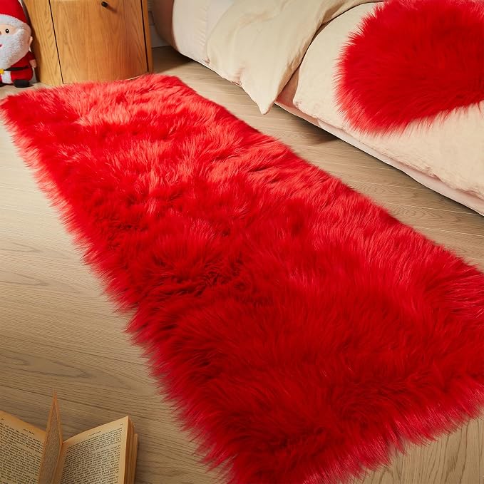 AMTOVO Faux Fur Rug, 2 x 6 ft Runner Area Rugs - Image 4