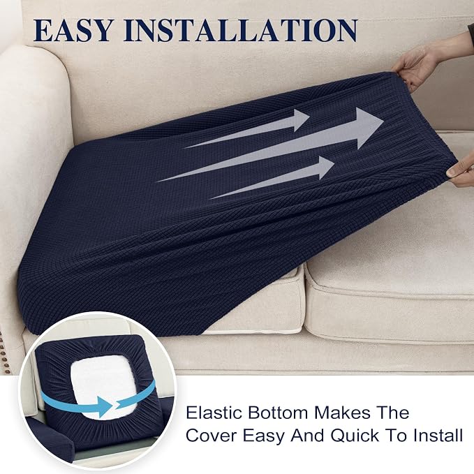 Couch Cushion Covers for Sectional Sofa L Shape Washable Separate Seat Chaise - Image 5