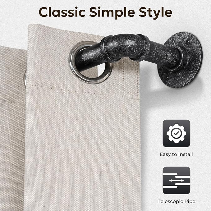 Zeerobee Curtain Rods for Windows 66 to 120, 1 Inch Industrial Wrap Around - Image 9