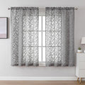 Lecloud Leia Charcoal Grey Sheer Curtains 54 Inch Length 2 Panels, Voile Light by Lecloud