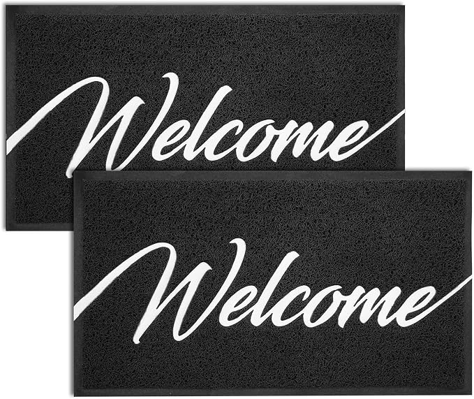 EARTHALL Door Mat 2-Pack Outside Inside Welcome Doormat 30"x17.5" Durable Floor - Image 8