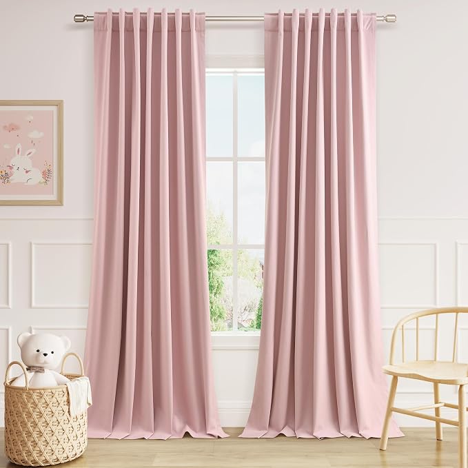 Guken 100% Blackout Linen Curtains 96 Inch 2 Panels Set by Guken