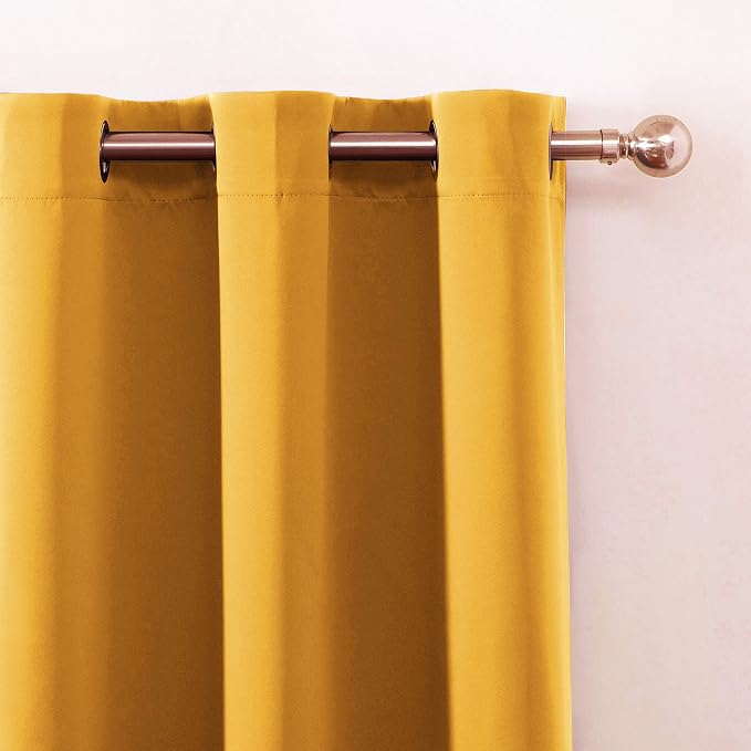 LEMOMO Yellow Blackout Curtains/52 x 108 Inch/Set of 2 Panels Thermal Insulated - Image 7