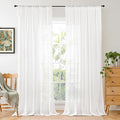 BGment White Linen Curtains 96 Inches Long by BGment
