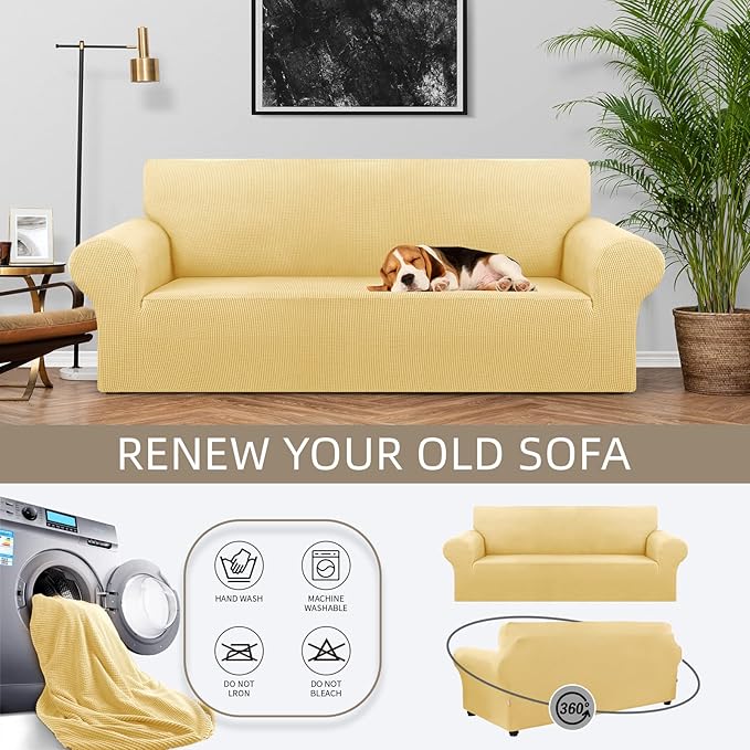KEKUOU Stretch Sofa Cover Slipcover ，Couch Covers - Image 3