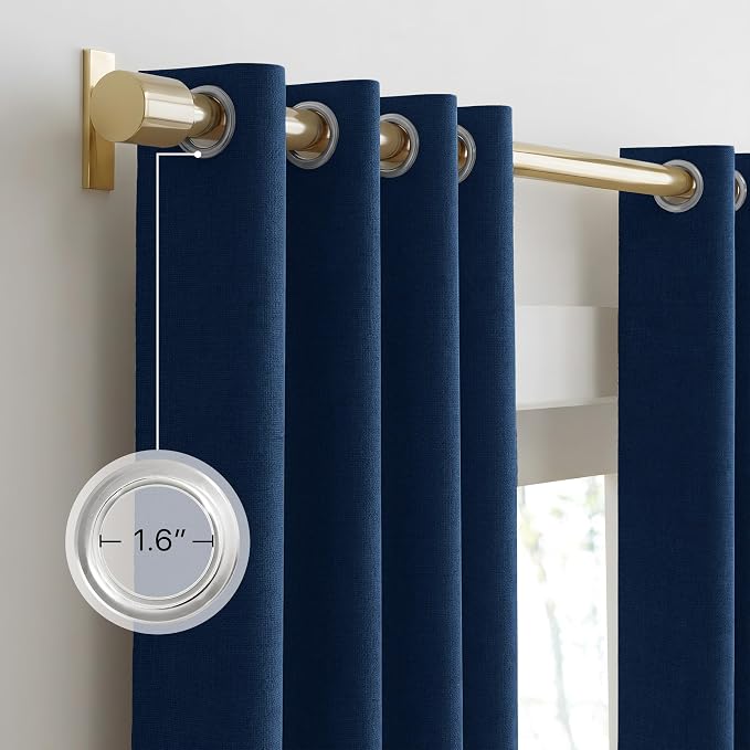 NICETOWN 100% Absolutely Blackout Linen Curtains - Image 4