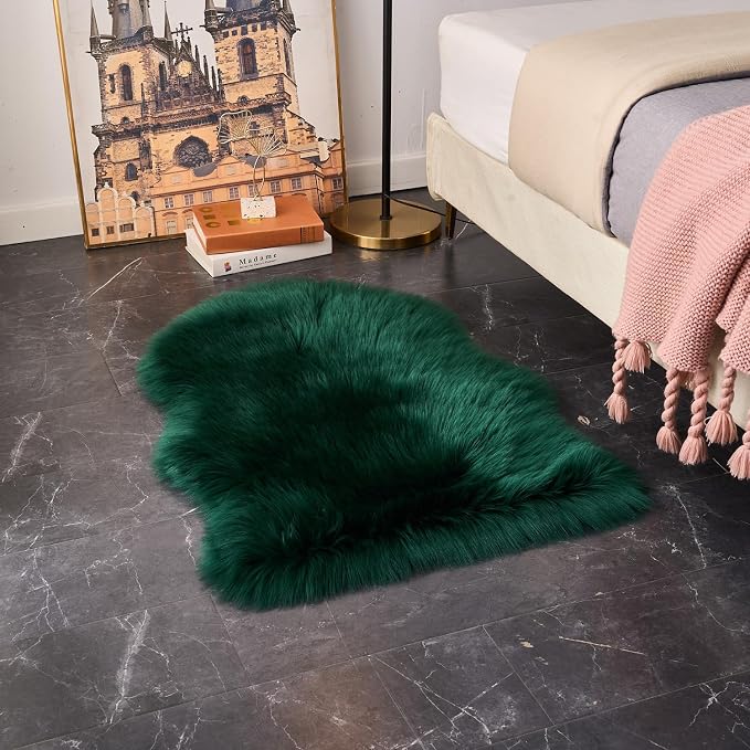 EasyJoy Ultra Soft Fluffy Shaggy Area Rug Faux Fur Rug Chair Cover Seat Pad - Image 3