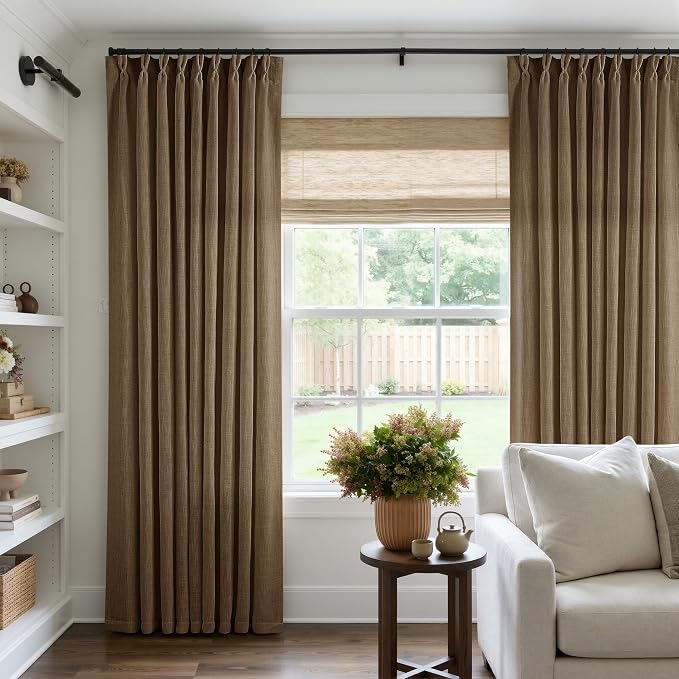 Dutch Cocoa Pinch Pleat Linen Curtains 120 Inches Long 60 Inch Wide 1 Panel | - Image 7