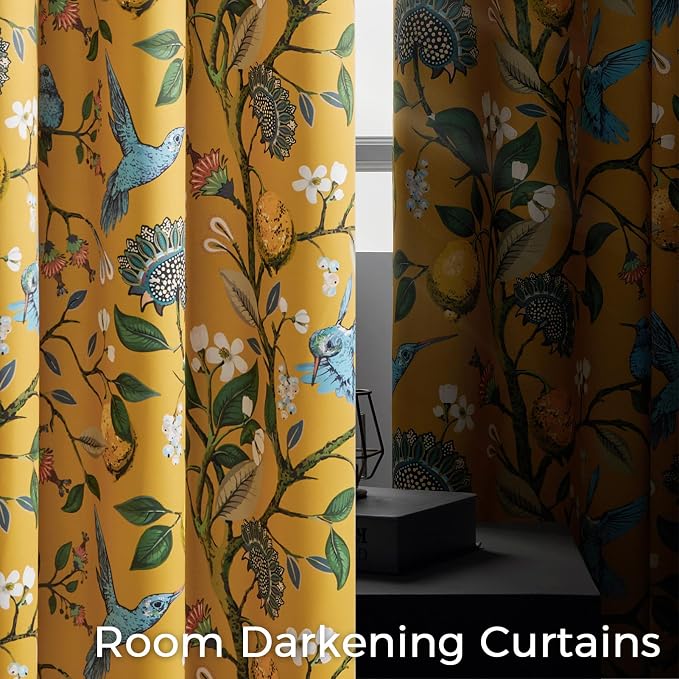 Topfinel 80 Inches Long Custom Mustard Yellow Luxury Curtains - Image 4