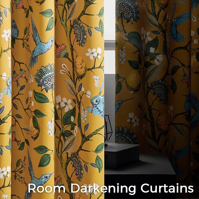 Topfinel 60 Inches Long Custom Mustard Yellow Luxury Curtains - Image 4