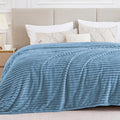 BEDELITE Full Size Blanket for Bed, 300GSM Soft & Warm Fleece Light Blue Blanket by BEDELITE