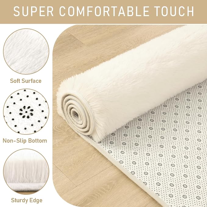 LOCHAS Ultra Soft Indoor Modern Area Rugs Fluffy Living Room Carpets - Image 5