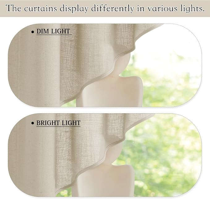RYB HOME Swag Valances Short Linen Curtains - Image 6